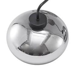 Lindby Deckenleuchte Navidia, Ø 67 cm, schwarz, Rauchglas