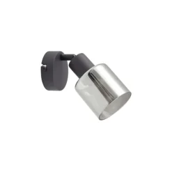 Lindby Deckenleuchte Netty, 1-flammig, grau, Glas