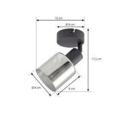 Lindby Deckenleuchte Netty, 1-flammig, grau, Glas