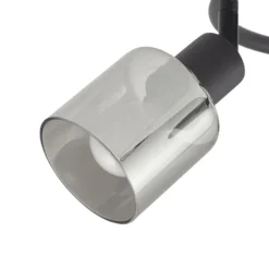 Lindby Deckenleuchte Netty, grau, 3-flammig, Glas