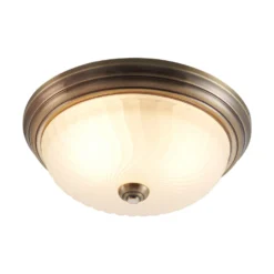 Lindby Deckenleuchte Pakka, messingfarben, Glas, 31 cm, E27