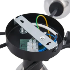 Lindby Deckenleuchte Pendura, 5-flammig, schwarz, Glas