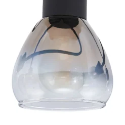 Lindby Deckenleuchte Pendura, 5-flammig, schwarz, Glas
