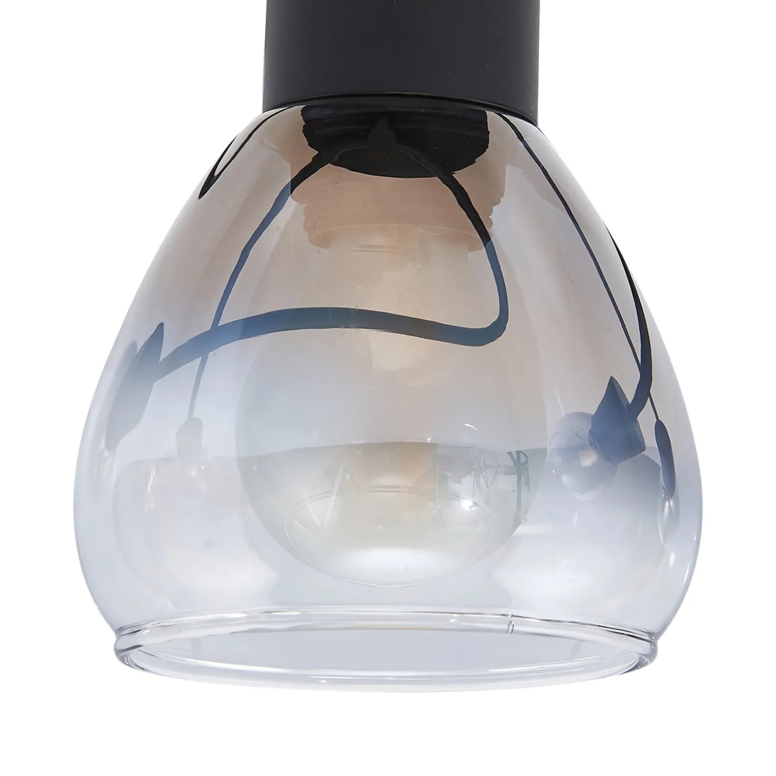 Lindby Deckenleuchte Pendura, 5-flammig, schwarz, Glas