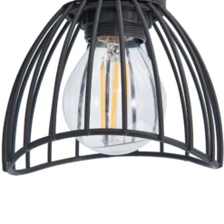 Lindby Deckenleuchte Piena, schwarz, 1-flg., Metall, Ø 9,3cm