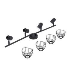 Lindby Deckenleuchte Piena, schwarz, 4-flg., Metall, 70cm