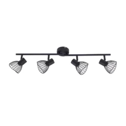 Lindby Deckenleuchte Piena, schwarz, 4-flg., Metall, 70cm
