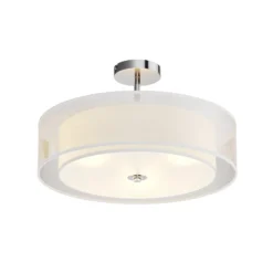 Lindby Deckenleuchte Pikka, weiß, Textil, Ø 50 cm, E27
