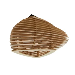 Lindby Deckenleuchte Sanza, 50 cm, Holz, geschwungen