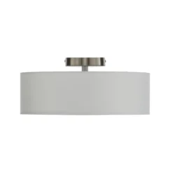 Lindby Deckenleuchte Sebatin, Ø 40 cm, creme, Stoff, E27