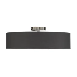 Lindby Deckenleuchte Sebatin, Ø 50 cm, grau, Stoff, E27