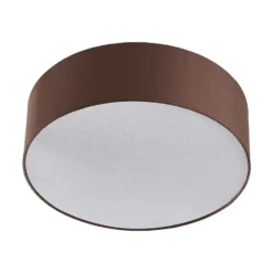 Lindby Deckenleuchte Sebatin, Ø 40 cm, hellbraun, Stoff, E27