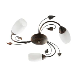 Lindby Deckenleuchte Stefania, 3-flg., Ø 46 cm, schwarz/gold