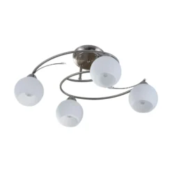 Lindby Deckenleuchte Svean, 4flg., weiß, Glas, Länge 42,5cm