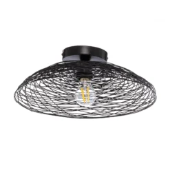 Lindby Deckenleuchte Thorian, schwarz, Eisen, Ø 40 cm, E27