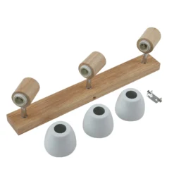 Lindby Deckenleuchte Thorin, 47 cm, 3-flg., weiß, Holz, E14
