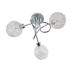 Lindby Deckenleuchte Ticino, Ø 40 cm, chrom, Glas, Metall
