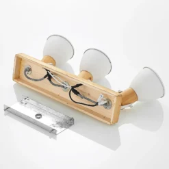 Lindby Deckenspot Merela, weiß, 45 cm, 3-flammig, Holz, E14