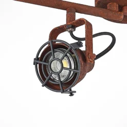 Lindby Deckenspot Scabra, 63 cm, rostbraun, 4-flg., Metall