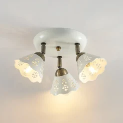 Lindby Deckenstrahler Efgenia, Ø 40 cm, 3-flg., Keramik, E14