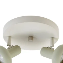 Lindby Deckenstrahler Huby, 2-flammig, creme/hellgrün, Eisen
