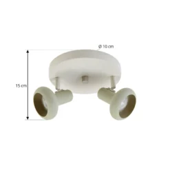 Lindby Deckenstrahler Huby, 2-flammig, creme/hellgrün, Eisen