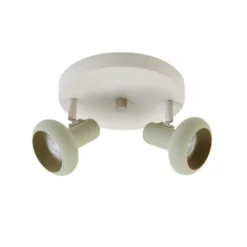 Lindby Deckenstrahler Huby, 2-flammig, creme/hellgrün, Eisen