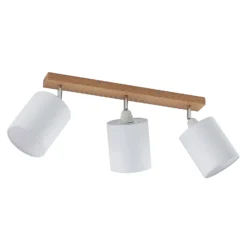 Lindby Deckenstrahler Imarin, 56 cm, 3-flammig, weiß, Holz