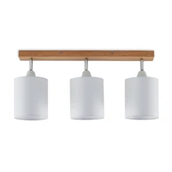 Lindby Deckenstrahler Imarin, 56 cm, 3-flammig, weiß, Holz
