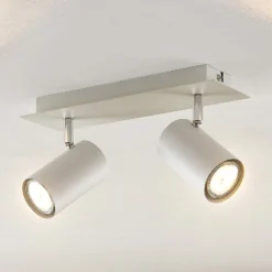 Lindby Deckenstrahler Joffrey, 31 cm, 2-flg., weiß, GU10