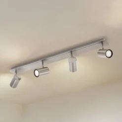 Lindby Deckenstrahler Joffrey, 80 cm, nickel, 4-flg., GU10