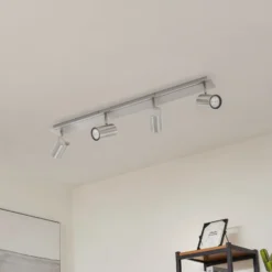 Lindby Deckenstrahler Joffrey, 80 cm, nickel, 4-flg., GU10