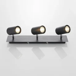 Lindby Deckenstrahler Joffrey, 49cm, schwarz, 3-flg., GU10
