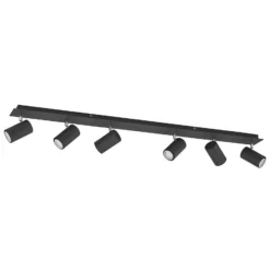 Lindby Deckenstrahler Joffrey, 116 cm, schwarz, 6-flg., GU10