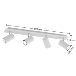 Lindby Deckenstrahler Joffrey, 70 cm, weiß, 4-flg., GU10