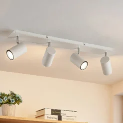 Lindby Deckenstrahler Joffrey, 70 cm, weiß, 4-flg., GU10