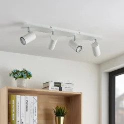 Lindby Deckenstrahler Joffrey, 70 cm, weiß, 4-flg., GU10