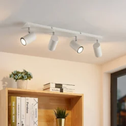 Lindby Deckenstrahler Joffrey, 70 cm, weiß, 4-flg., GU10
