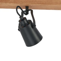 Lindby Deckenstrahler Kimban, 5-flg., 106 cm, Holz, Metall