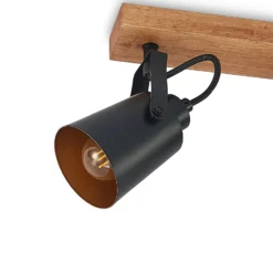 Lindby Deckenstrahler Kimban, 5-flg., 106 cm, Holz, Metall