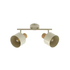Lindby Deckenstrahler Lenja, 2-flammig, beige, E14, Metall