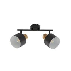 Lindby Deckenstrahler Lenja, 2-flammig, schwarz, E14, Metall
