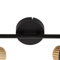 Lindby Deckenstrahler Lenja, 2-flammig, schwarz, E14, Metall