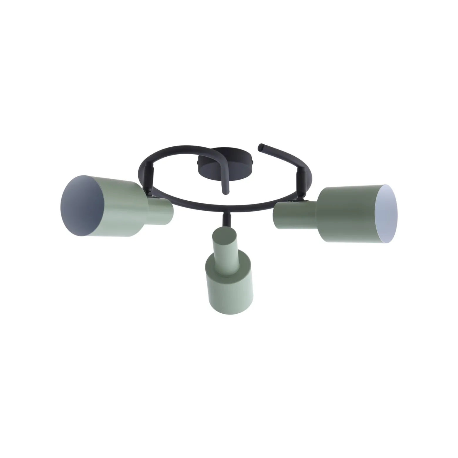 Lindby Deckenstrahler Ovelia, grün/schwarz, 3-flg., E27