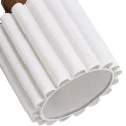Lindby Deckenstrahler Shiloh, 5-flammig, walnuss/beige, Holz