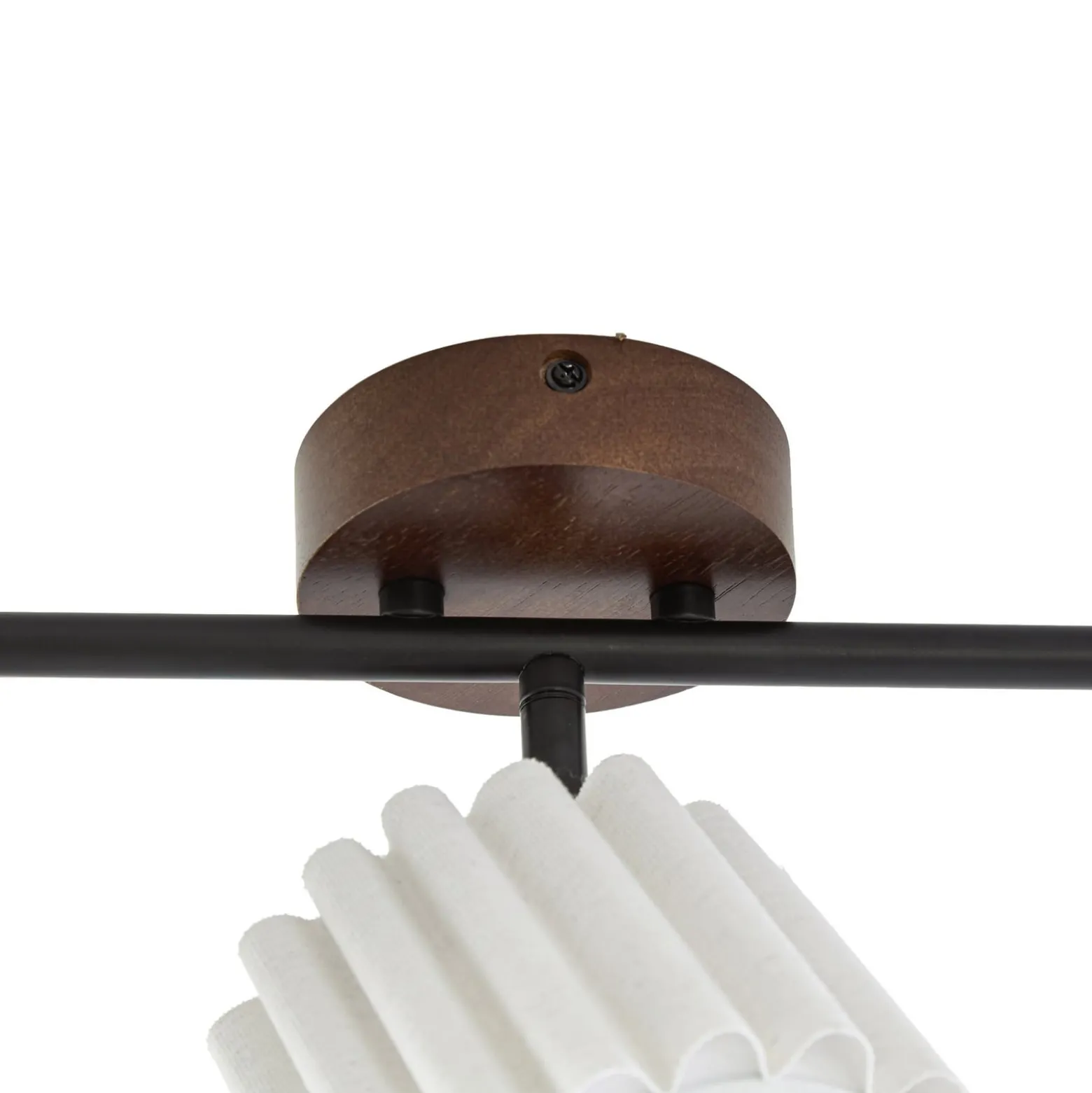 Lindby Deckenstrahler Shiloh, 5-flammig, walnuss/beige, Holz