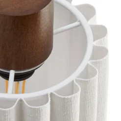 Lindby Deckenstrahler Shiloh, 5-flammig, walnuss/beige, Holz