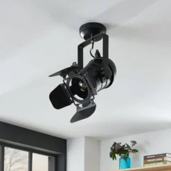 Lindby Deckenstrahler Tilen, 1-flg., schwarz, Metall, 38cm