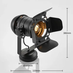 Lindby Deckenstrahler Tilen, 1-flg., schwarz, Metall, 38cm