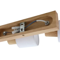 Lindby Deckenstrahler Wanessa, 39cm, 2-flg., Holz, weiß, E14